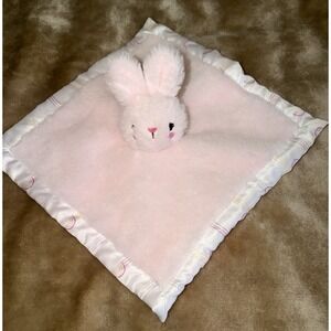 Parents Choice Lovey Security Blanket Pink Bunny Rabbit Satin Rainbow